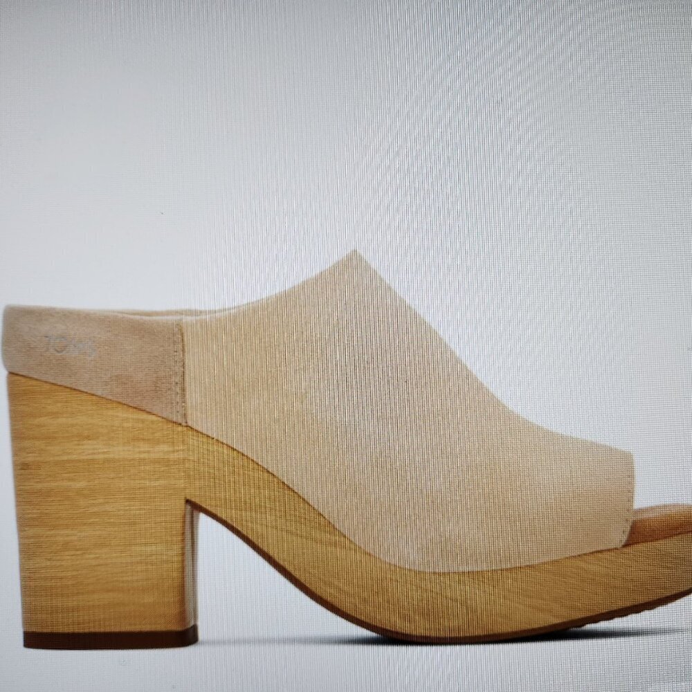 TOMS "Florence" Honey Beige" Suede Block heeled mules. NIB. Size: various